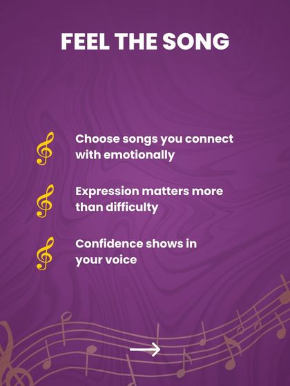Feeling the song is just as important as technique. I encourage students to choose songs they connect with emotionally, because expression matters more than difficulty and confidence shows in your voice.