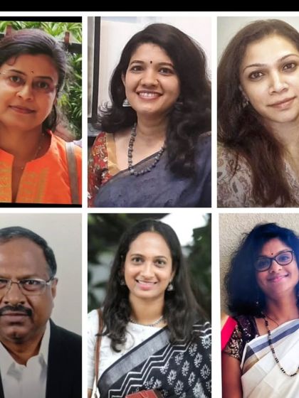 A collage of the six passionate artists, including myself, who shared a stall at The Haat of Art.