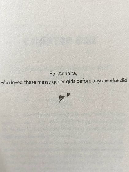 The dedication page in my book "As Long as You Loathe Me," which is for my friend Anahita. My writing community means the world to me.