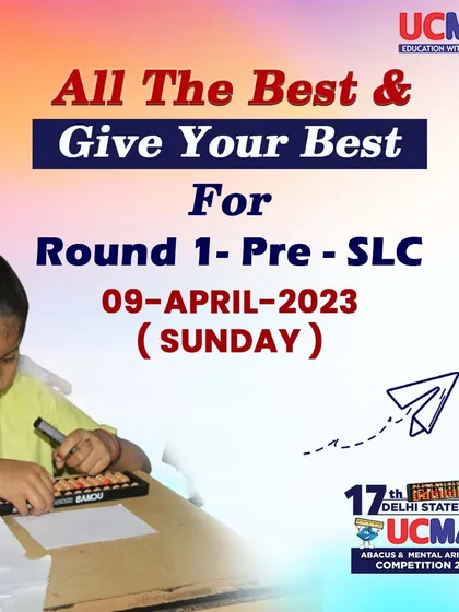 All the best to our students competing in Round 1 of the Pre-SLC for the 17th Delhi State Level Competition. We encourage everyone to give their best performance.