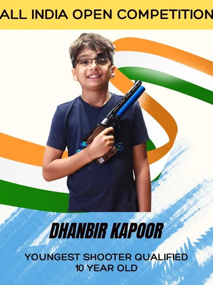 Age is just a number on the firing line. We are proud to introduce Dhanbir Kapoor, who at just 10 years old qualified for the All India Open Competition. We welcome shooters of all ages to start their journey with us.