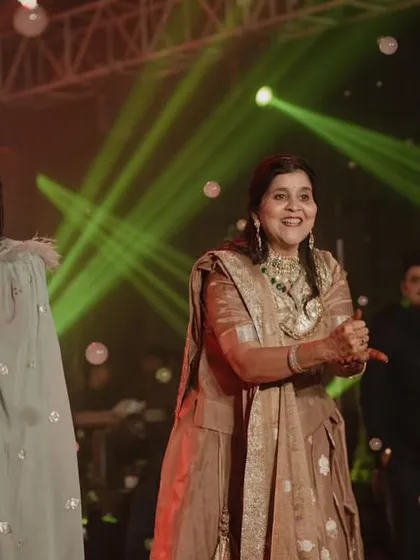 The ladies of the family enjoying their group performance.