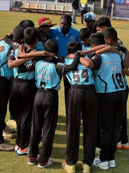 A team huddle during the N.J. Trophy tour. I believe in constant communication and keeping the team motivated throughout the game.