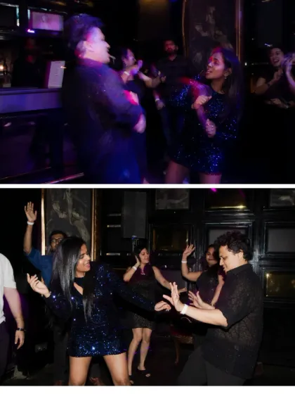 More fun from the dance floor. These candid shots of the couple and their guests dancing capture the true spirit of the party.