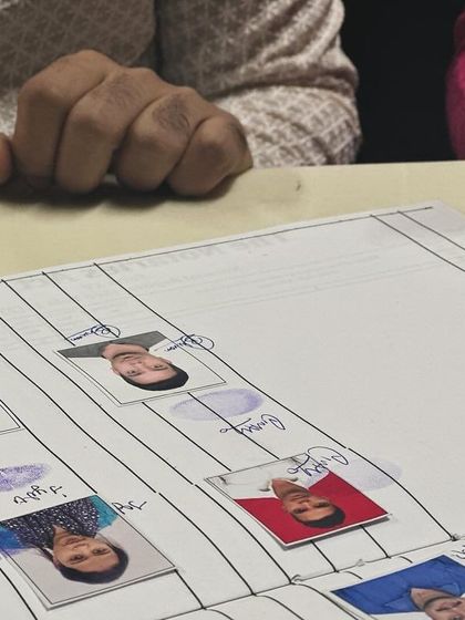 This image shows the marriage register with photos and thumbprints, a key part of the official documentation process for a court marriage in Delhi.