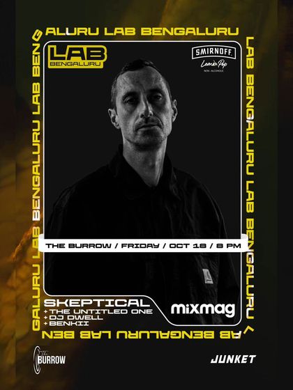 The official Mixmag Lab flyer, detailing the full lineup. These collaborations bring a global spotlight to the Bangalore bass music scene.