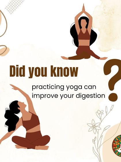Did you know that practicing yoga can improve your digestion? This infographic introduces the connection between yoga and gut health, a topic we explore through specific poses and sequences in our classes.