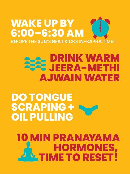 A simple morning routine for PCOS. Wake up early, drink warm jeera-methi-ajwain water, practice tongue scraping and oil pulling, and do 10 minutes of pranayama to reset your hormones.