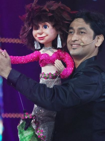 A happy moment on stage with one of my puppets. Live performance allows for a direct connection and interaction with the audience, which is incredibly rewarding.