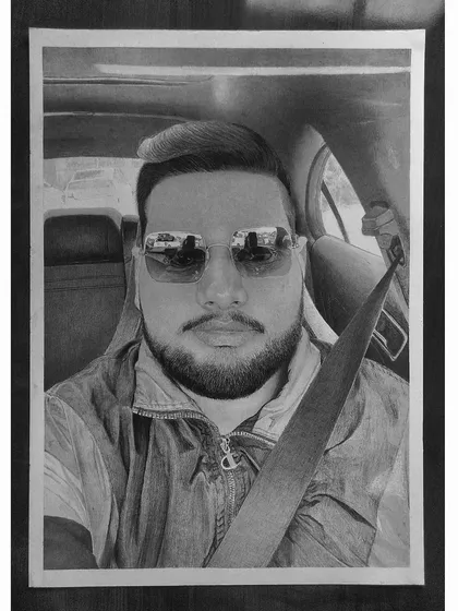 A commissioned portrait for a client. I focused on the subtle details, like the reflection in the sunglasses and the texture of the jacket, to create a truly personalized and realistic artwork.