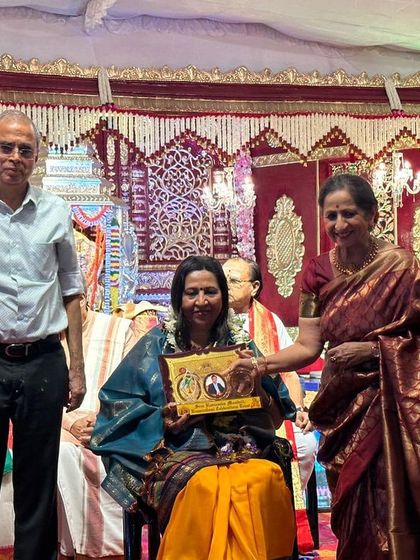 Holding the plaque for the SV Narayanaswamye Rao birth centenary award. These awards are not just personal achievements but a celebration of our shared musical heritage.