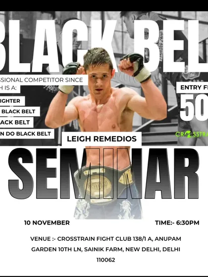 MMA Seminar announcement with former UFC Fighter and multi-discipline Black Belt, Leigh Remedios. An opportunity to learn from a veteran of the sport.