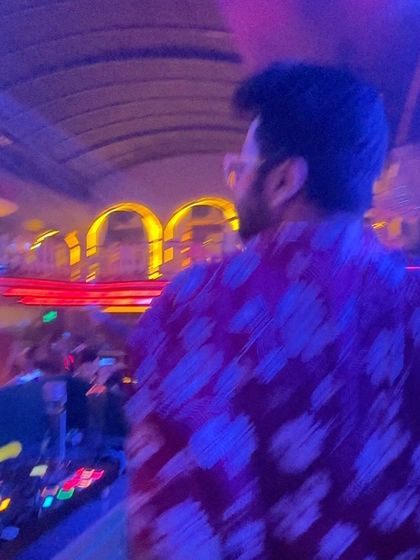 This is my view from the top. Looking down at a sea of people dancing and having the time of their lives is what fuels my performance.