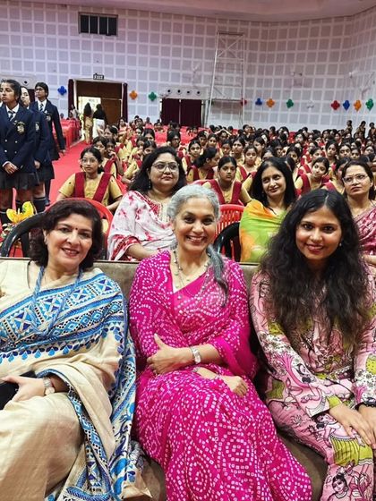 Seated with other guests at the Mayo College event. These interactions are vital for fostering a dialogue about social responsibility and leadership among youth.