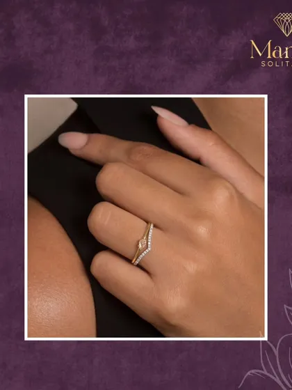 Elevate your style with this elegant V-shaped diamond ring. Its minimalist design is perfect for stacking with other rings or wearing alone for a touch of sophistication.