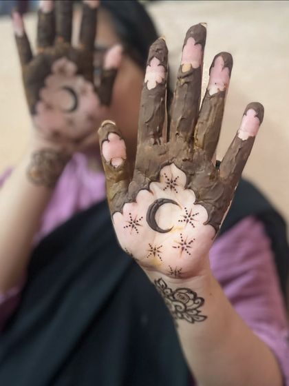 A creative and minimal moon design, using negative space to create a beautiful effect.