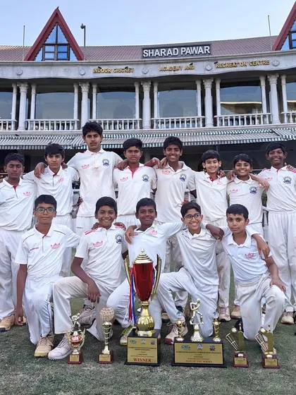 A moment of immense pride for our U14 team, celebrating their victory at the prestigious Dronacharya Ramakant Achrekar Cricket Tournament. Competing and winning at the iconic MCA BKC ground shows our commitment to providing players with big-match experience from a young age.