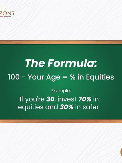 The "100 Minus Age" rule is a simple guideline for asset allocation. This carousel explains how to use it to balance risk and growth by adjusting your equity exposure as you age.
