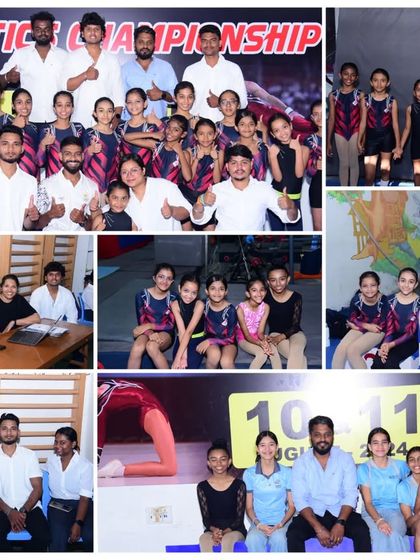 More moments of triumph from various competitions, showcasing our gymnasts with their medals, trophies, and proud coaches.