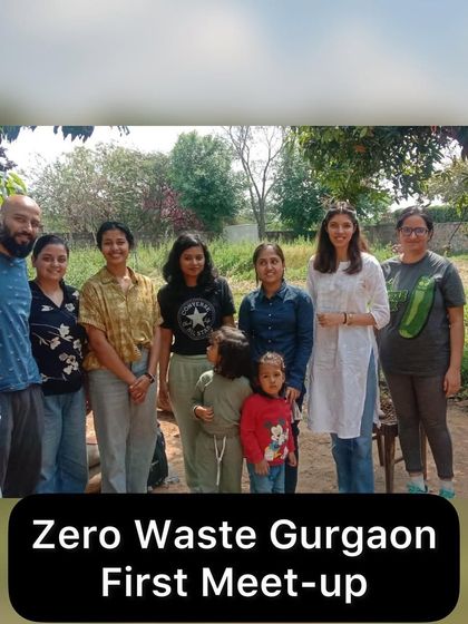 A group photo from our very first Zero Waste Gurgaon meet-up. It was a delight to finally bring our online community together in person and share our passion for a sustainable lifestyle.