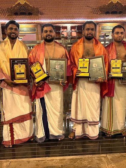 Our proud award winners of the Kalavadhyam Vaadhya Puraskaaram 2024, recognized for their excellence and dedication.