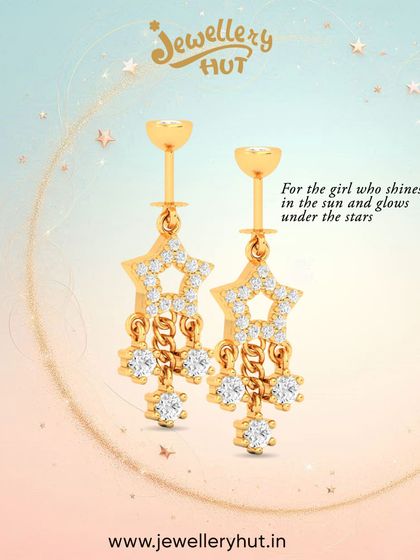 For the girl who shines in the sun and glows under the stars. These falling star drop earrings feature celestial charms and cascading gems for a magical look.