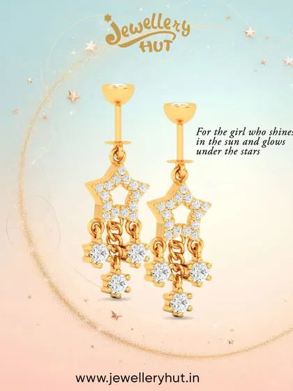 For the girl who shines in the sun and glows under the stars. These falling star drop earrings feature celestial charms and cascading gems for a magical look.