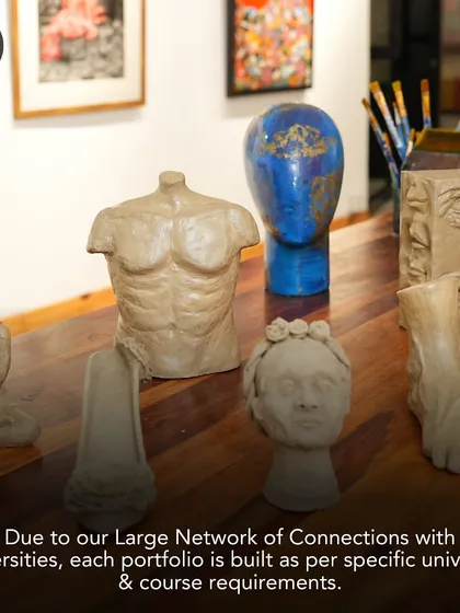 Your portfolio needs to be as unique as you are. I guide students in creating a diverse range of work, from 2D drawings to complex sculptures like these, ensuring each portfolio is tailored to specific university and course requirements.