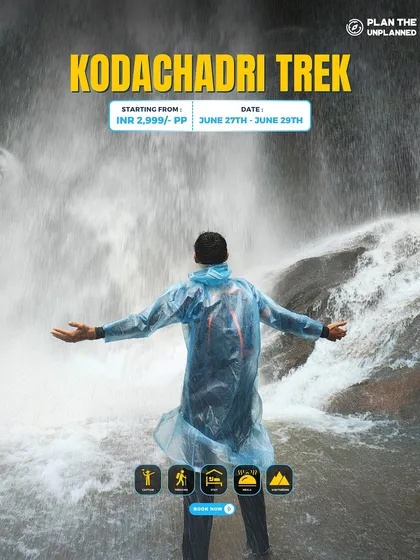 Feel the raw power of a monsoon waterfall on our Kodachadri trek. This is for the adventurers who aren't afraid to get drenched in nature's beauty. It's a refreshing, soul-stirring experience.