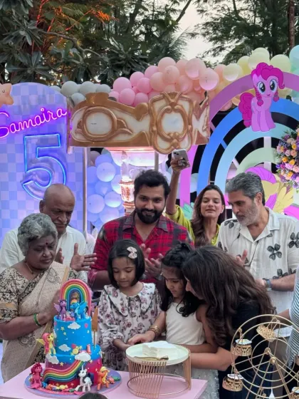 Celebrating Samara's 5th birthday with her parents, Ritika Sajdeh and Rohit Sharma. This 'My Little Pony' themed cake was so much fun to create, and seeing Samara's excitement is what makes my work so rewarding.