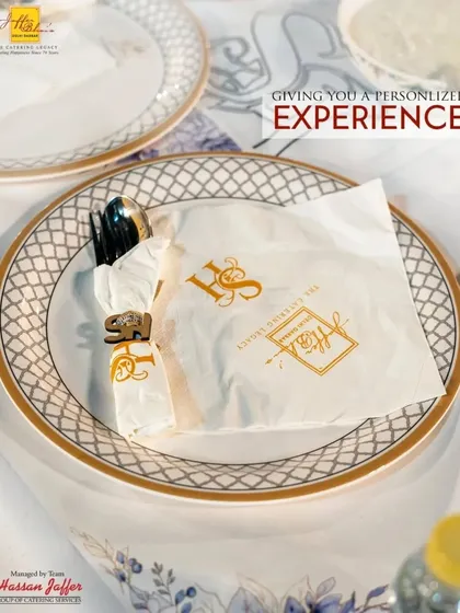 We believe in giving you a personalized experience. This custom-branded napkin and elegant cutlery with an elephant-motif ring show our attention to the smallest details.