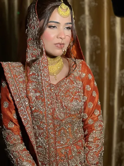 A serene and beautiful portrait of our Nikah bride. The makeup is flawless and understated, ensuring she looks and feels like the best version of herself on her special day.