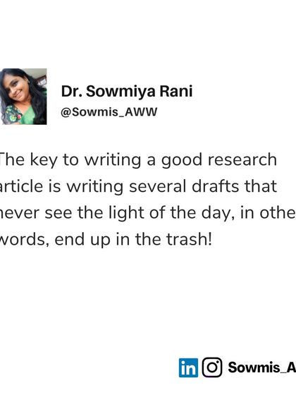 The key to a good research article is writing several drafts that never see the light of day. This post is a reminder that writing is a process of rewriting, and every draft is an opportunity to improve and move closer to your goal.