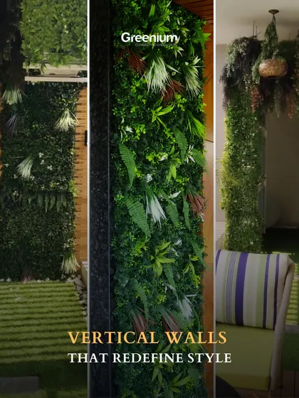 A collage showcasing three vertical walls that redefine style. Each one has a different texture and composition, highlighting the custom nature of my work.