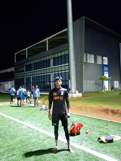 Harjeet on the training pitch at FC Madras, ready for the next chapter of his football career.