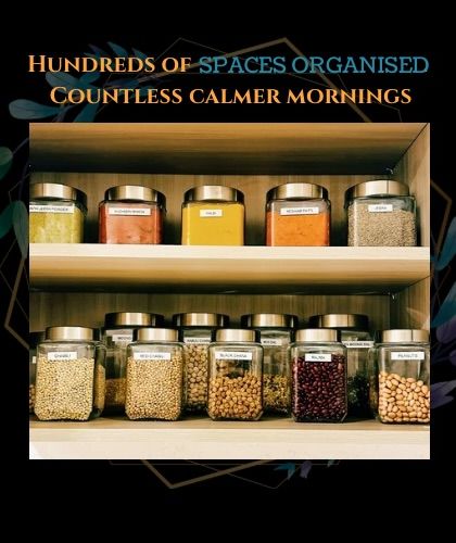 Hundreds of spaces organized lead to countless calmer mornings. A perfectly arranged pantry with labeled, uniform jars for spices and lentils is the key to a stress-free start to your day.