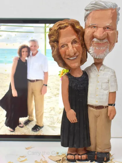 I love bringing couples' stories to life in wood. This custom couple caricature, created from a cherished photo for a client in Texas, shows how I capture the bond and likeness of two people in a single, heartfelt anniversary gift.