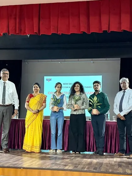 A welcoming moment from our Orientation Day for the Institute of Management Studies. This image shows new students and faculty, including our esteemed chief guest from MEPSC, marking the start of their professional journey.