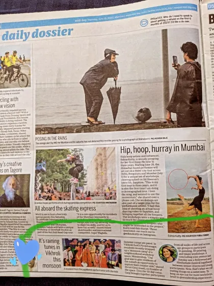 A snapshot of the full newspaper page featuring our monsoon music event. Seeing our community's creative efforts recognized in the daily dossier is incredibly rewarding and motivating.