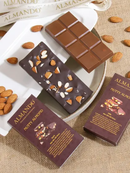 Food photography needs to look delicious enough to eat. For this chocolate brand, I styled the shot to highlight the rich textures and quality ingredients like nutty almonds, creating a visual that feels both premium and indulgent for e-commerce listings.