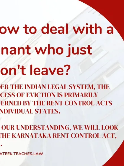Dealing with a tenant who refuses to vacate can be a stressful process for any landlord. I explain the legal steps required for eviction under state-specific laws, such as the Karnataka Rent Control Act, ensuring you act within your rights.