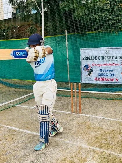 A player practicing his drive with the new sponsored bat. Good equipment gives players confidence.