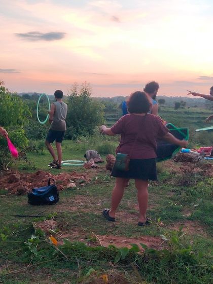A beautiful sunset flow jam at the farm, where we tune into the energy of nature and each other.