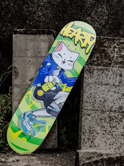 Another look at the Hearty deck. I focused on creating a character that felt both playful and fearless, just like a skateboarder.