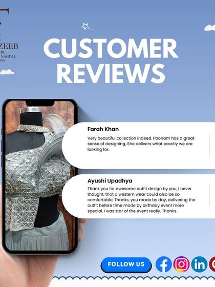 Your feedback means the world to me. I'm so grateful for clients like Farah and Ayushi who appreciate the design sense and comfort of my outfits. It truly makes my day to know I was able to make their event special.