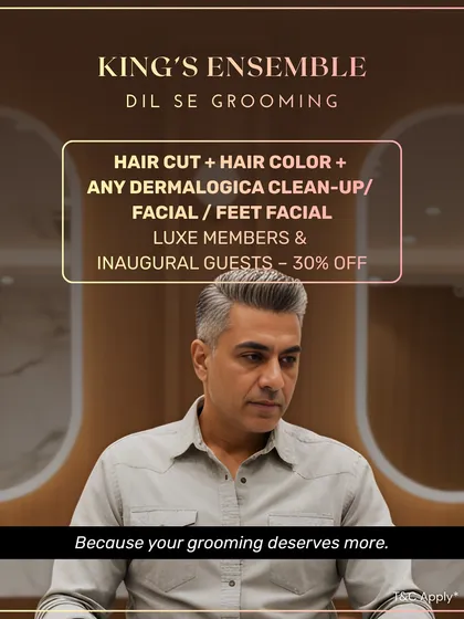 Because your grooming deserves more. The "King's Ensemble" is my signature package for men, combining hair services with premium skin and foot care for a polished and refined appearance.
