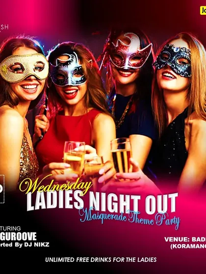 A 'Masquerade Theme Party' for a Wednesday Ladies Night, adding an element of mystery and fun.