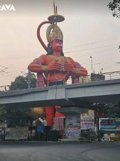 The iconic Hanuman statue at Jhandewalan, a landmark we often pass on our city rides.