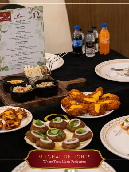 A table laden with our finest Mughal Delights. This spread includes a variety of kebabs and tikkas, showcasing where taste meets perfection.