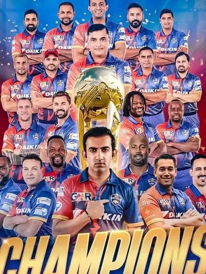 The official champions poster for the India Capitals in the Legends League Cricket, a team I was proud to play for.